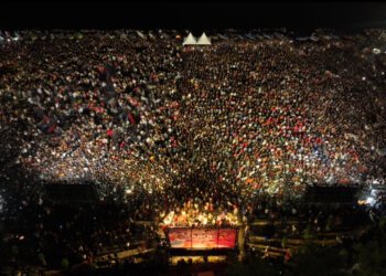 100 Gerobak Kuliner Gratis Ikut Ramaikan Nobar Laga Semi Final Indonesia Vs Uzbekistan di Tugu MNEK