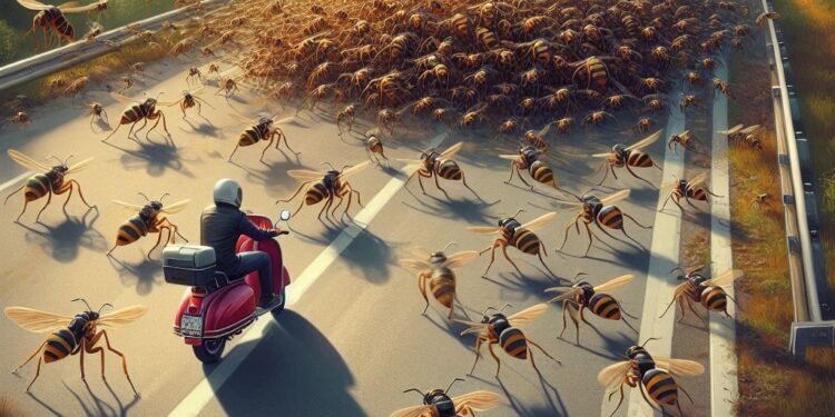 Wartakita A Swarm Of Vespa Wasps Chasing