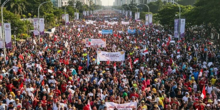 Jalan Sehat Anti Mager di HUT ke-356 Sulsel: Antara Gemerlap Perayaan dan Bayang-Bayang Gejolak Sosial Makassar - Featured