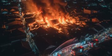 kebakaran di jalan menara parepare cr