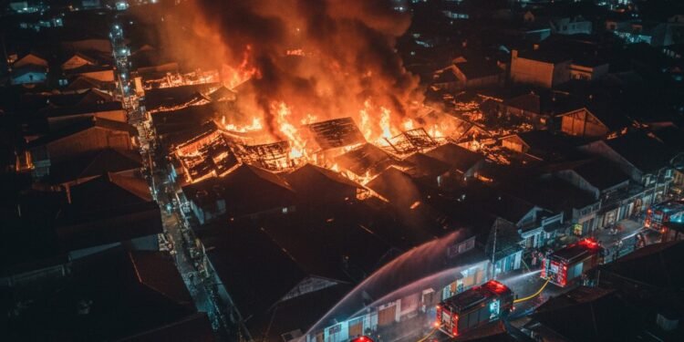 kebakaran di jalan menara parepare cr