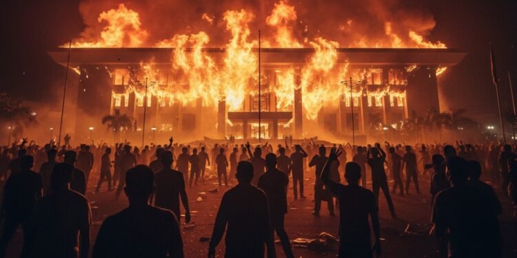 Makassar Mencekam: Api Anarkis Lumat Gedung DPRD Sulsel dan Kota, Simbol Demokrasi Terbakar Hangus - Featured