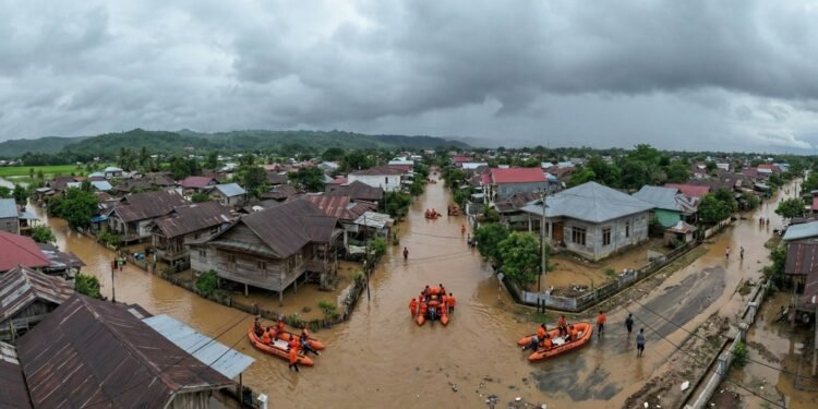 ilustrasi banjir Bantaeng (dibuat dengan AI oleh wartakita.id)