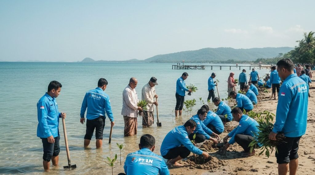 PLN Tanam Ribuan Pohon di Pesisir Jeneponto, Lindungi Warga dari Abrasi