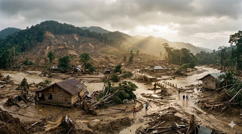 di balik curah hujan 400mm