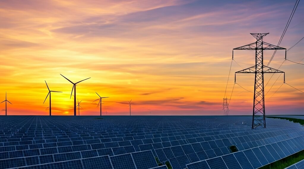 AI Image: **2025: Tahun Terobosan Hijau, Ketika 40% Listrik Dunia Berdenyut dari Energi Bersih**