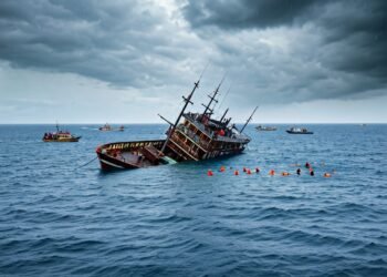 Kapal Phinisi Sharandy of De Seas Tenggelam Dihantam Cuaca Buruk di Perairan Serangan, Bali