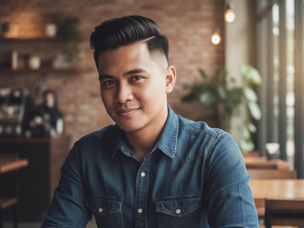 Ide Potongan Rambut Pria dengan Aksen Line 3 cr