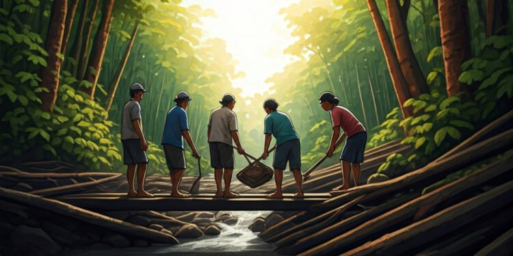 Warga Sumatara Diupah Rp125 Ribu Pulihkan Infrastruktur Pascabencana - Featured