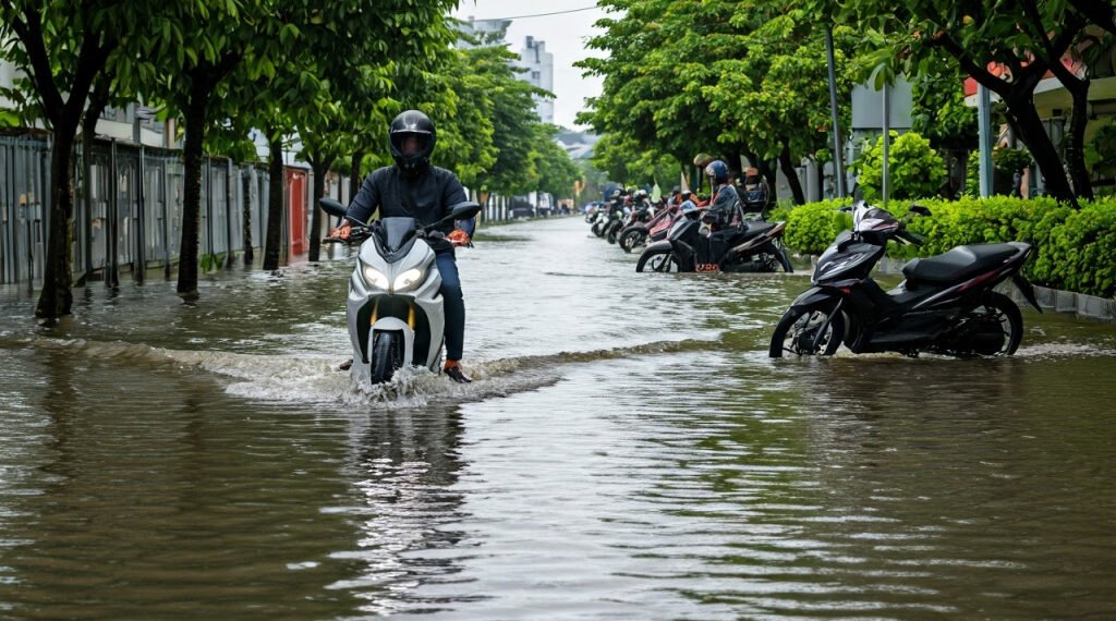 Motor Listrik Unggul dalam Banjir Jakarta: Perbandingan Mendalam dengan Motor Bensin - Utama