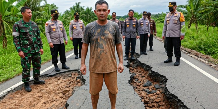 Aksi Nekat Kades Mandi Lumpur di Sragen: Bupati Sigit Langsung Turun Tinjau Jalan Rusak Parah - Featured