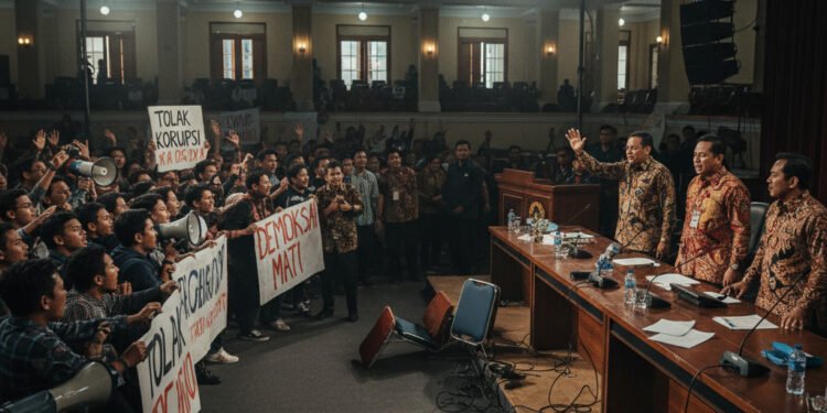 Pidato Budiman Sudjatmiko Picu Kemarahan Mahasiswa UGM, Tiga Pejabat Dievakuasi Pidato Budiman Sudjatmiko Picu Kemarahan Mahasiswa UGM, Tiga Pejabat Dievakuasi - Featured