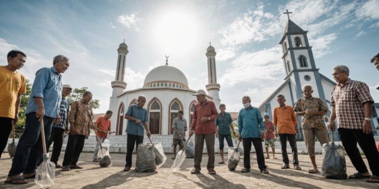 Gotong Royong Makassar: Warga Panakkukang Bersihkan Rumah Ibadah Sambut HUT RI ke-81 - Featured