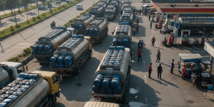 Sorotan Antrean Truk Berdrum Kosong di SPBU Makassar: Indikasi Korupsi Solar Subsidi? - Featured