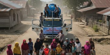 Polsek Tallo Salurkan Ratusan Liter Air Bersih untuk Warga Sengka Batu di Tengah Krisis Air Akut