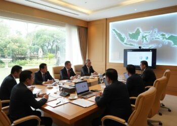 Lawmakers from the DPR Komisi III meeting with Kapolri Suyudi in his private residence, focusing on national security strategies in a modern conference room.