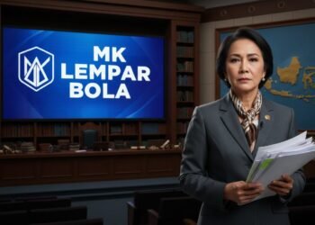 Seorang ahli yang dikenal berdiri di depan ruangan formal, mungkin di kampus atau gedung konferensi, dengan ekspresi serius. Dia berpakaian seragam, menunjukkan keberadaan profesional dan otoritatif.