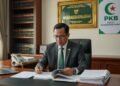 TNI AL Serahkan Kapal Induk Giuseppe Garibaldi ke PT PAL & Fincantieri untuk Retrofit: Detail Kerja Sama dan Potensi Operasional Seorang tokoh politik dari partai PKB duduk di kantor formalnya, di sekitar berkas hukum dan meja besar dengan telepon dan komputer. Wajah tokoh tersebut menunjukkan ekspresi serius dan fokus. Latar b