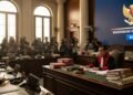 Bukan Sekadar Terang: Percik Las yang Mengubah Takdir di Pelosok Sumba Sebuah adegan ruang sidang dengan seorang hakim berpakaian roba formal duduk di meja hakim, di sekelilingnya berisi dokumen hukum dan guling. Di latar belakang, layar besar menampilkan emblema Mahkama