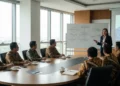 Kaleidoskop Viral Global 2025: “Tung Tung Tung Sahur” Goyang TikTok! Suasana rapat di DPRD Kota Bandung dengan anggota dewan mendengarkan presentasi tentang kesehatan mental di tempat kerja. Ruangan terlihat hangat dengan cahaya alami yang masuk dari jendela besar. Fok