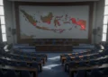 Gereja Katedral Nasional Washington Jadi Tempat Ibadah Sholat Jumat Sebuah gambar yang menampilkan ruang parlemen modern dengan dais pusat dan barisan kursi. Dais pusat kosong, menggambarkan ketidakaktifan Komisi II DPR periode 2019-2024. Peta Indonesia yang rinci dip