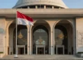 Menteri Luar Negeri China Desak AS Selesaikan Perbedaan, Kecam Perang Timur Tengah The grand entrance of the DPR building in Jakarta, with its intricate facade, national flag, and illuminated interior hall, symbolizing the serious discussions about the proposed bill on asset seizure