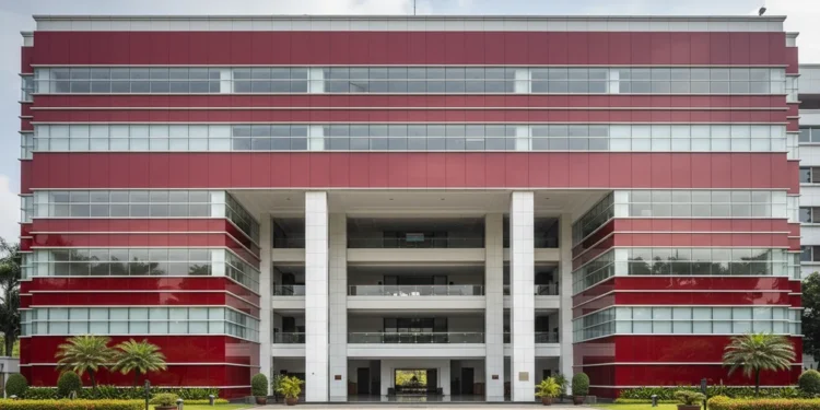 Wamendagri: Kepala Daerah Kena OTT KPK adalah Kesalahan Individu The image shows the grand entrance of the KPK headquarters, symbolizing the institution's role in combating corruption. The modern architecture and natural lighting highlight the transparency and prof