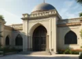 72.200 Siswa di Gowa Dapat Kuota Internet, Masing-masing 7,5 GB A serene entrance to the Makassar Prison, featuring iron gates and a pathway leading to a modern and traditional blend of architecture, including a central dome and minarets. The surroundings are lush