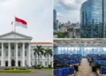 5 Tips Aman Investasi Saham untuk Pemula, Hindari FOMO! Gedung Bursa Efek Indonesia di Jakarta dengan kaca modern yang menorehkan cahaya kota di malam hari. Dalam interior, lantai perdagangan tingkat tinggi ditampilkan dengan stasiun perdagangan tercanggih